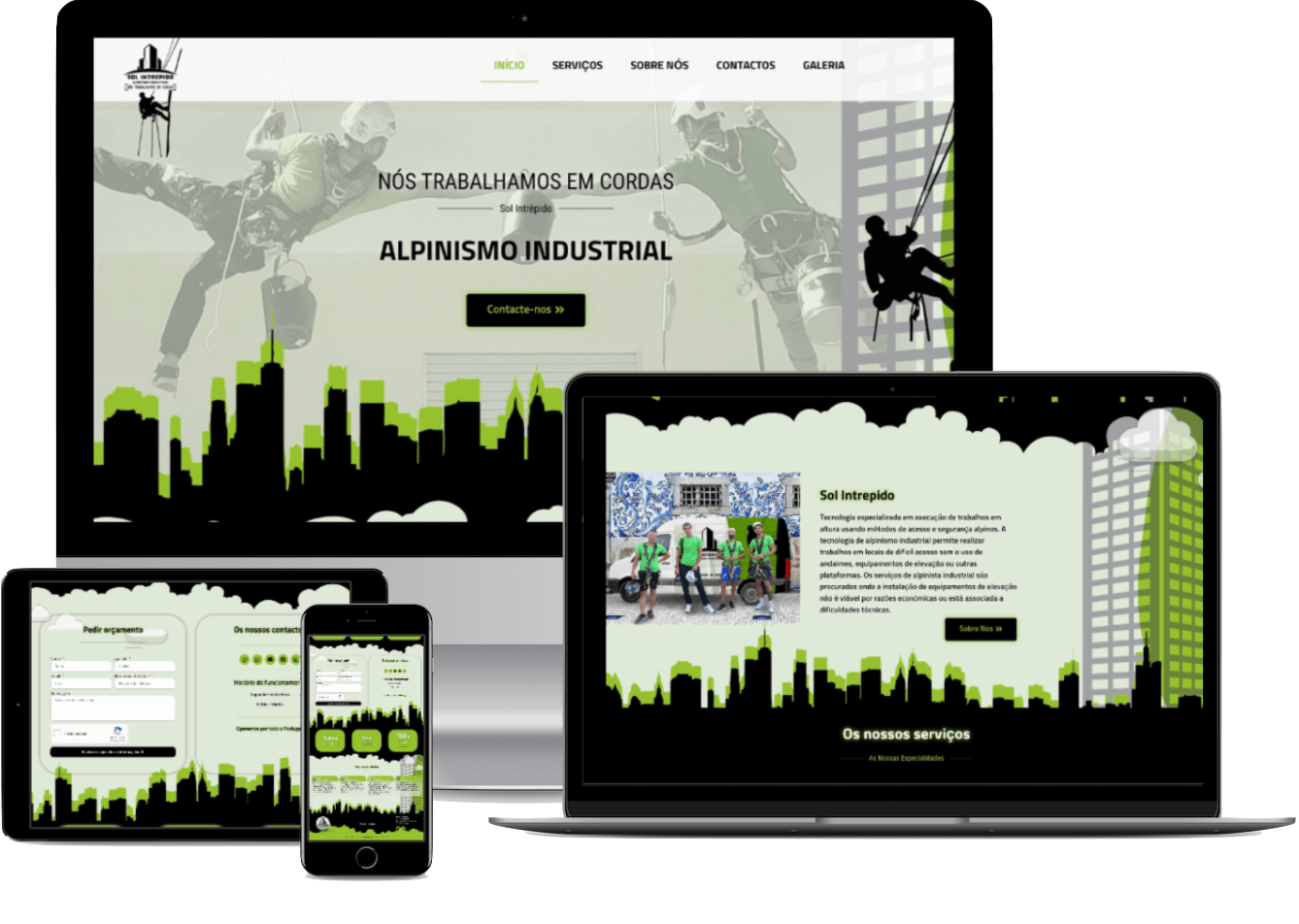 Graphic DOP web design for Sol Intrepido, Industrial climbers